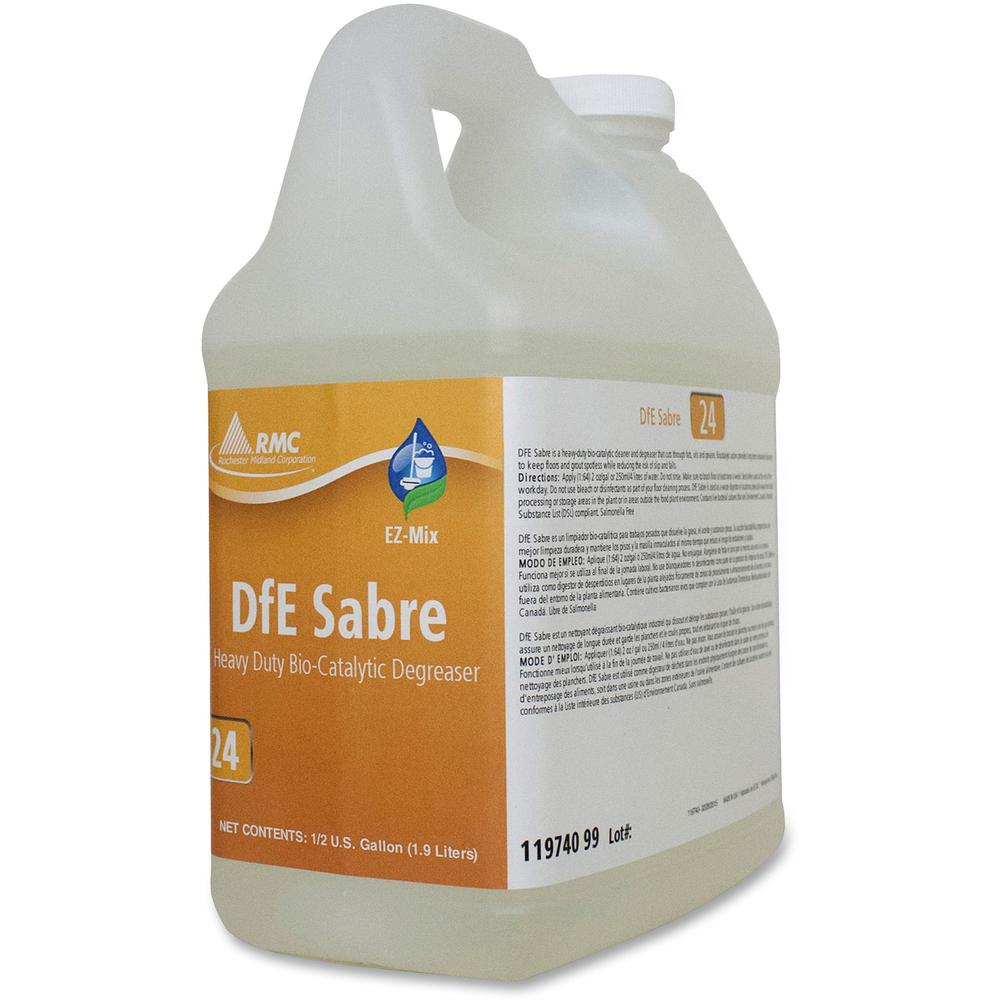 RMC DfE Sabre Heavy Duty Bio-Catalytic Degreaser - For Food Service Area, Kitchen, Restroom, Floor - Concentrate - 64.2 fl oz (2 quart) - 4 / Carton - White