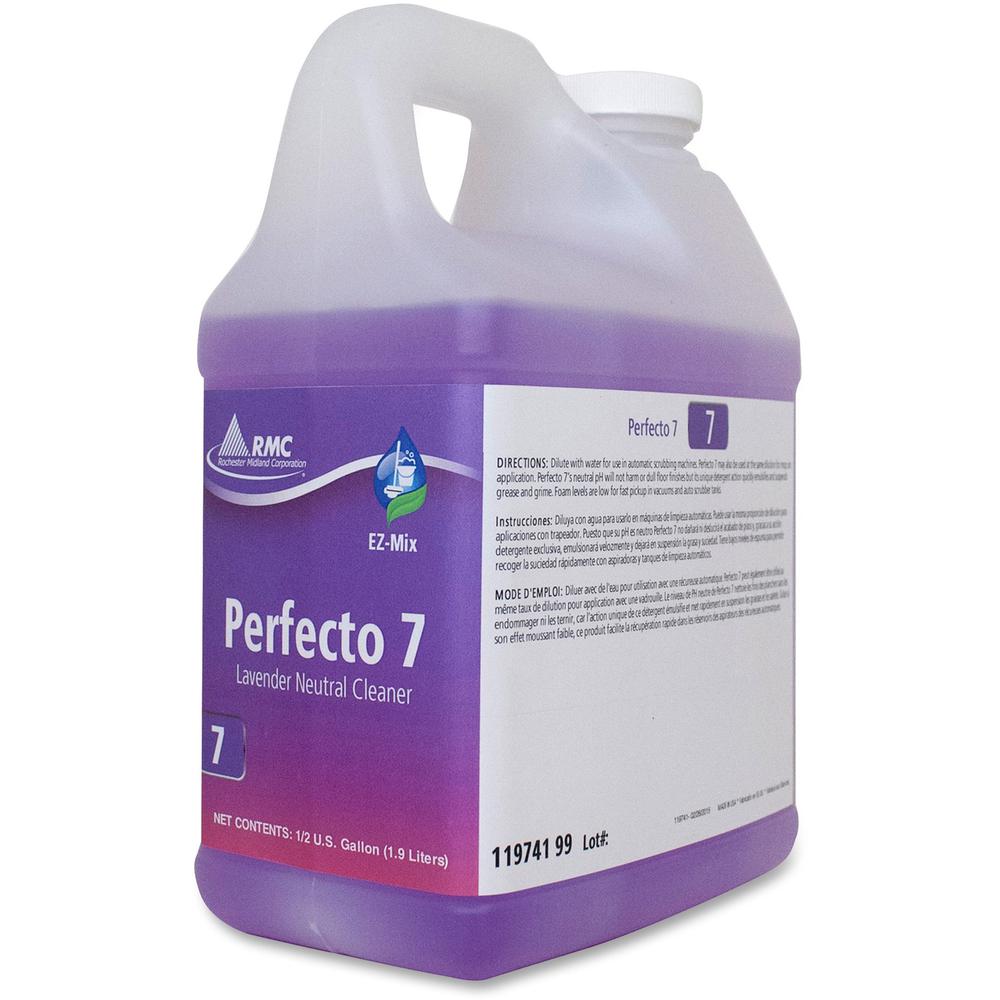 RMC Perfecto 7 Lavendar Cleaner - For Wall, Floor, Chrome, Porcelain, Stainless Steel - Concentrate - 64.2 fl oz (2 quart) - Lavender Scent - 4 / Carton - Purple