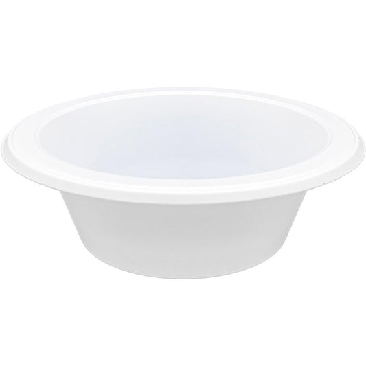 Genuine Joe 12 oz Reusable Plastic Bowls - 125 / Pack - Serving - Disposable - White - Plastic Body - 8 / Carton