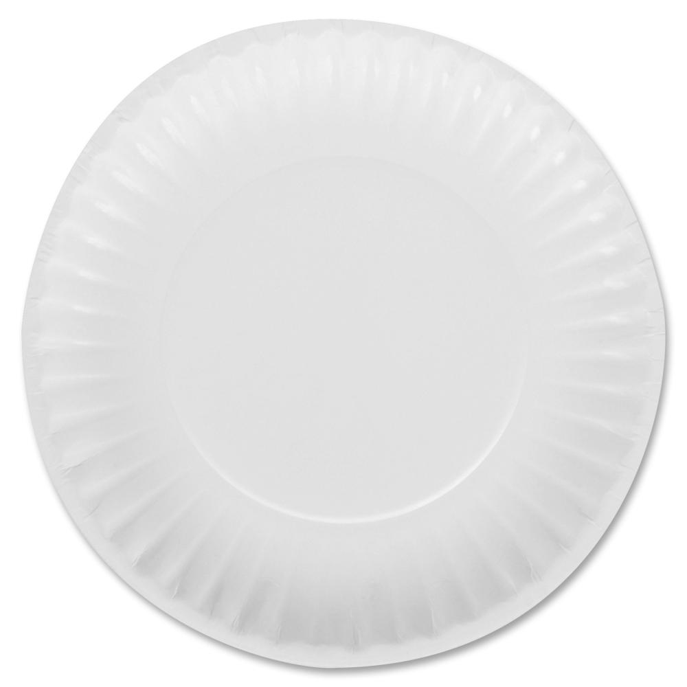 Dixie Basic&reg; 6" Lightweight Paper Plates by GP Pro - 100 / Pack - Microwave Safe - White - Paper Body - 12 / Carton