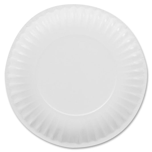 Dixie Basic&reg; 6" Lightweight Paper Plates by GP Pro - 100 / Pack - Microwave Safe - White - Paper Body - 12 / Carton