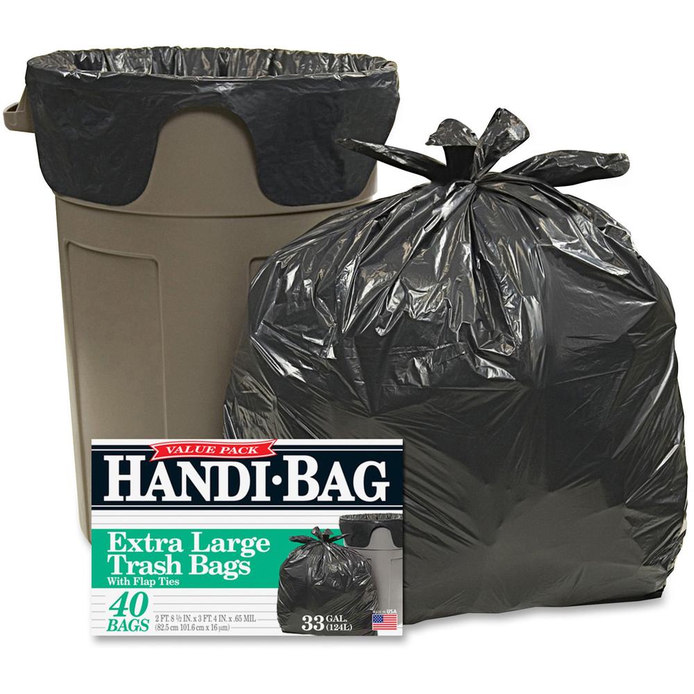 Berry Handi-Bag Wastebasket Bags - Medium Size - 33 gal Capacity - 32" Width x 40" Length - 0.70 mil (18 Micron) Thickness - 6/Carton - 40 Per Box