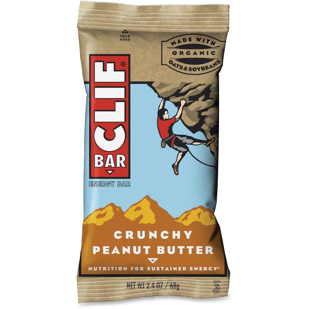 Clif Bar Crunchy Peanut Butter Energy Bar - Individually Wrapped - Peanut Butter - 2.40 oz - 12 / Box