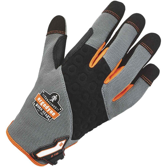 Ergodyne ProFlex 710 Heavy-Duty Utility Gloves - 7 Size Number - Small Size - Gray - Heavy Duty, Padded Palm, Pull-on Tab, Reinforced Fingertip, Abrasion Resistant, Rugged, Reinforced Palm Pad, Reinfo