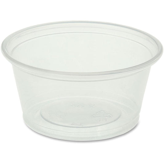 Genuine Joe 2 oz Portion Cups - 50.0 / Bag - 50 / Carton - Clear - Polystyrene - Beverage, Sauce