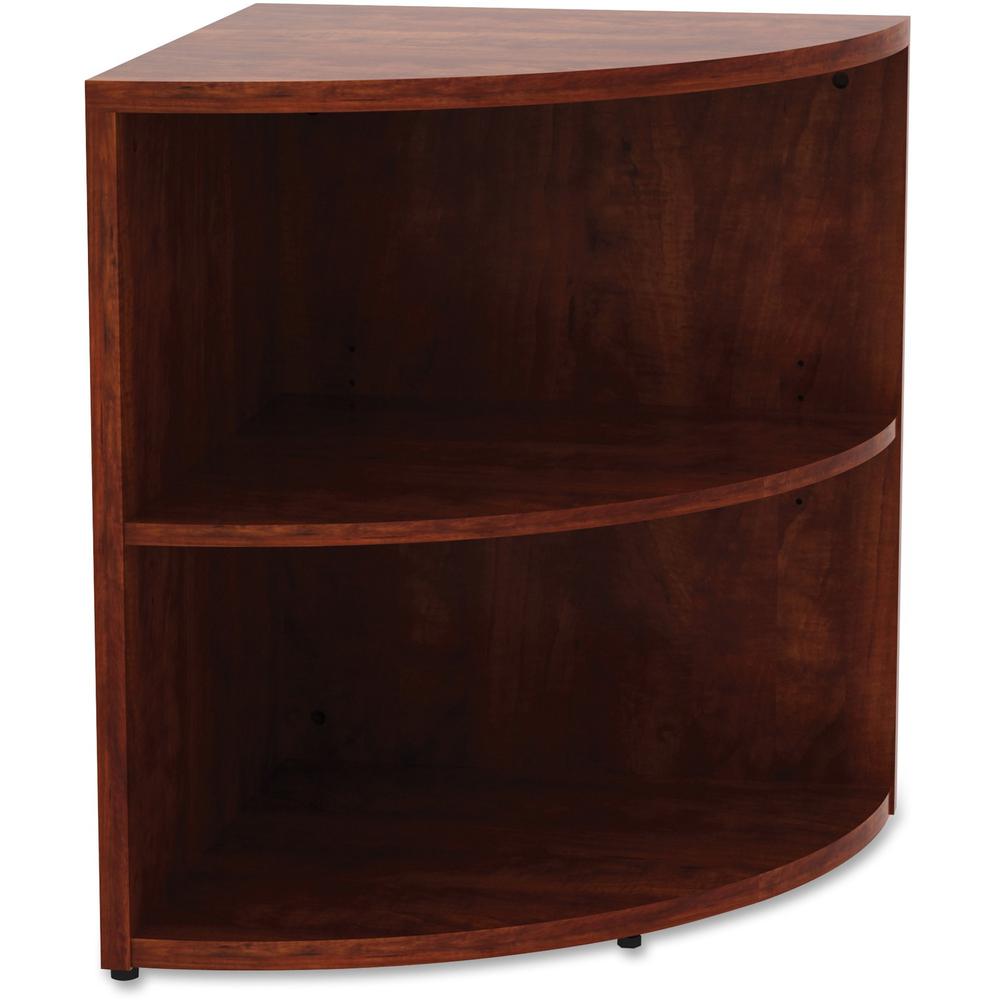 Lorell Essentials Series Cherry Laminate Corner Bookcase - 29.5" Height x 23.6" Width x 23.6" DepthFloor - Cherry - Laminate, Polyvinyl Chloride (PVC) - 1 Each