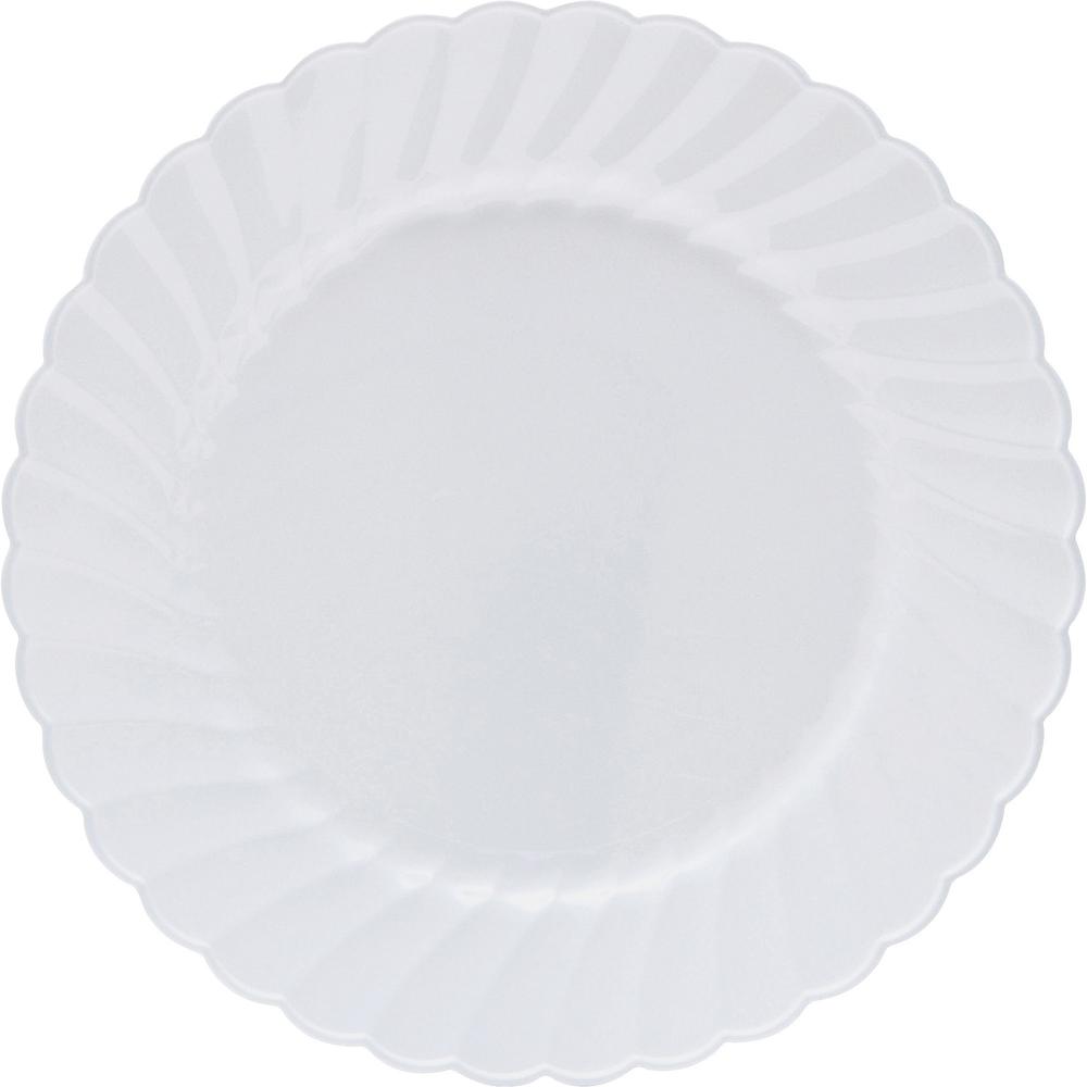 Classicware 9" Round Dinner Plates - 12 / Pack - Disposable - White - Polystyrene, Plastic Body - 15 / Carton