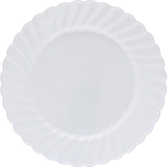 Classicware 9" Round Dinner Plates - 12 / Pack - Disposable - White - Polystyrene, Plastic Body - 15 / Carton