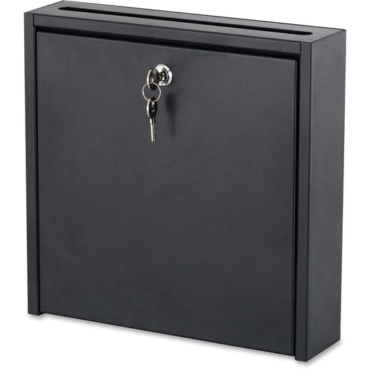 Safco 12 x 12" Wall-Mounted Inter-department Mailbox with Lock - External Dimensions: 12" Width x 12" Height - 2.92 gal - Media Size Supported: Letter - Steel - Black Powder Coat - For Mail, File, Doc