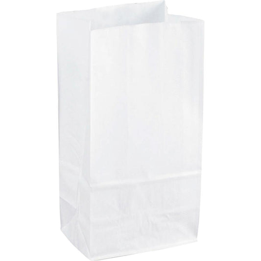 Sparco White Kraft Paper Bags - 6" Width x 11" Length - White - Paper - 100/Pack