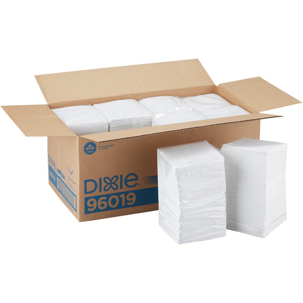 Dixie 1/4-Fold Beverage Napkin - 1 Ply - 9.50" x 9.50" - White - Paper - Soft, Absorbent - For Beverage, Restaurant - 500 Per Pack - 8 / Carton