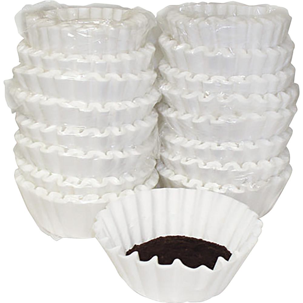 Melitta Basket-style Coffeemaker Coffee Filters - Heavyweight, Tear Resistant, Disposable - 800 / Carton - White