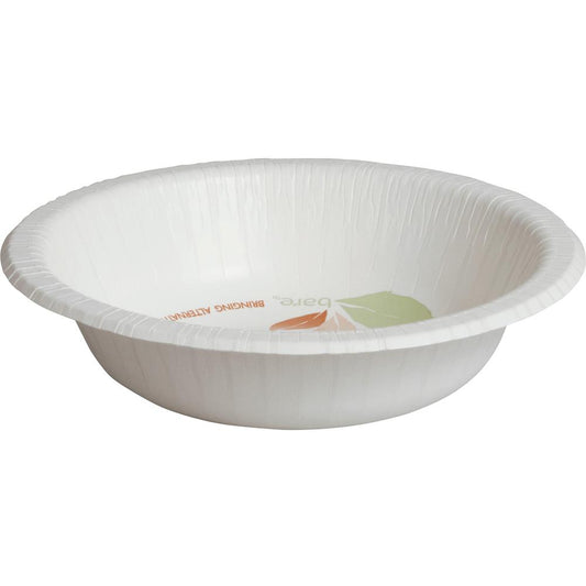 Solo Bare 12 oz Heavyweight Paper Bowls - 125 / Pack - Bare - Disposable - White - Paper Body - 8 / Carton