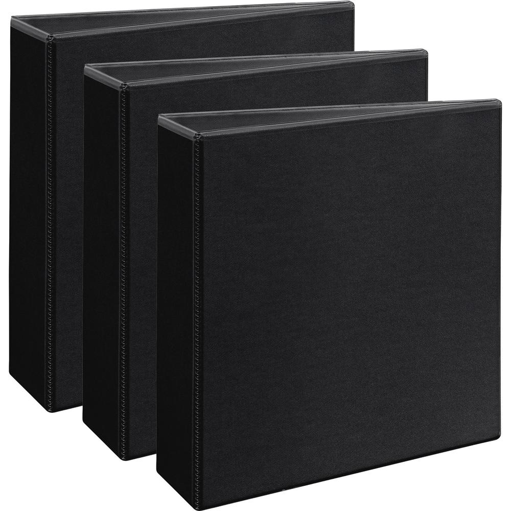 Avery&reg; Durable View Binders - EZD Rings - 3" Binder Capacity - Letter - 8 1/2" x 11" Sheet Size - 670 Sheet Capacity - 3 x D-Ring Fastener(s) - 4 Internal Pocket(s) - Poly - Black - Recycled - Eas