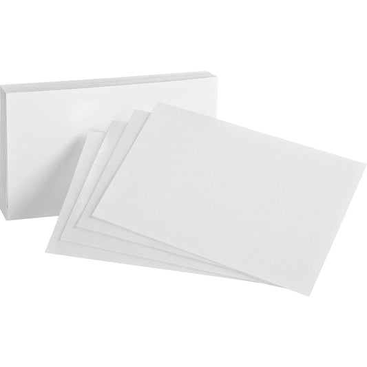 Oxford Plain Index Cards - 4" x 6" - 85 lb Basis Weight - 500 / Bundle - Sustainable Forestry Initiative (SFI) - White