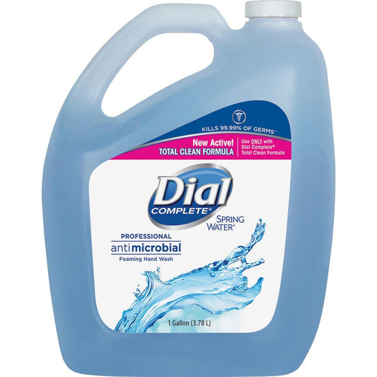 Dial Professional Foaming Hand Wash - Spring Water ScentFor - 1 gal (3.8 L) - Kill Germs - Hand - Blue - 1 Each