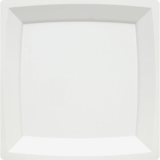 Milan Classicware 9-2/5" Square Dinner Plates - 12 / Pack - Disposable - White - Plastic Body - 10 / Carton