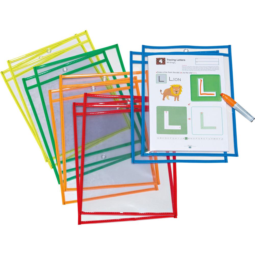 Creativity Street Dry-Erase Pockets - Rectangle - 10 / Set