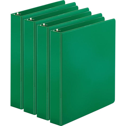 Business Source Basic Round Ring Binders - 1 1/2" Binder Capacity - Letter - 8 1/2" x 11" Sheet Size - 350 Sheet Capacity - 3 x Round Ring Fastener(s) - Inside Front & Back Pocket(s) - Chipboard, Poly