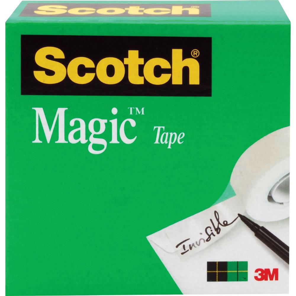 Scotch Invisible Magic Tape - 72 yd Length x 1" Width - 3" Core - Split Resistant, Tear Resistant - For Mending, Splicing - 12 / Pack - Matte - Clear