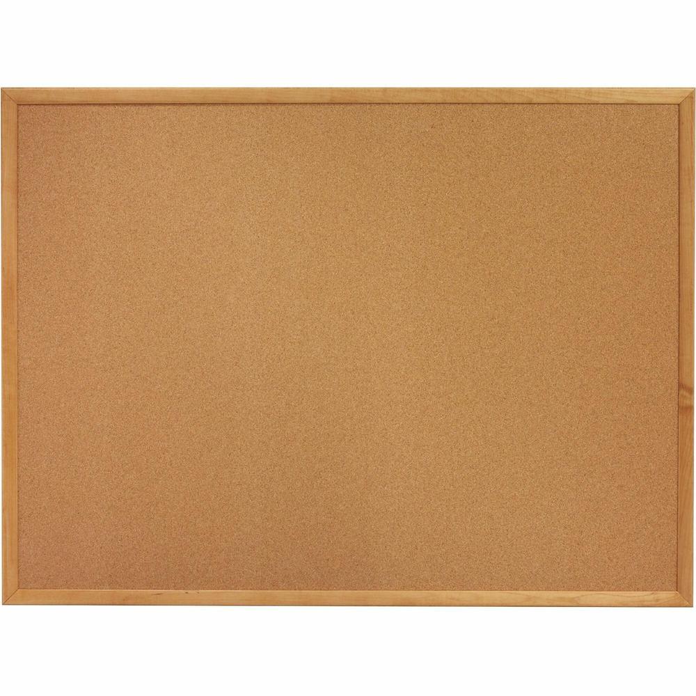 Lorell Oak Wood Frame Cork Board - 48" Height x 72" Width - Cork Surface - Long Lasting, Warp Resistant - Oak Oak Frame - 1 Each