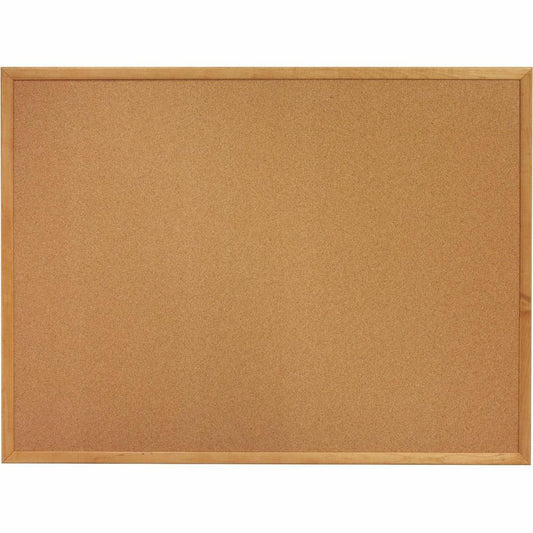 Lorell Oak Wood Frame Cork Board - 48" Height x 72" Width - Cork Surface - Long Lasting, Warp Resistant - Oak Oak Frame - 1 Each