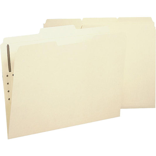 Business Source 1/3 Tab Cut Letter Recycled Fastener Folder - 8 1/2" x 11" - 1 Fastener(s) - 10% Recycled - 50 / Box