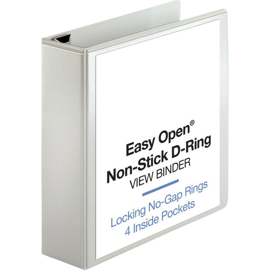 Business Source Locking D-Ring View Binder - 3" Binder Capacity - Letter - 8 1/2" x 11" Sheet Size - 650 Sheet Capacity - D-Ring Fastener(s) - 4 Inside Front & Back Pocket(s) - Polypropylene, Chipboar