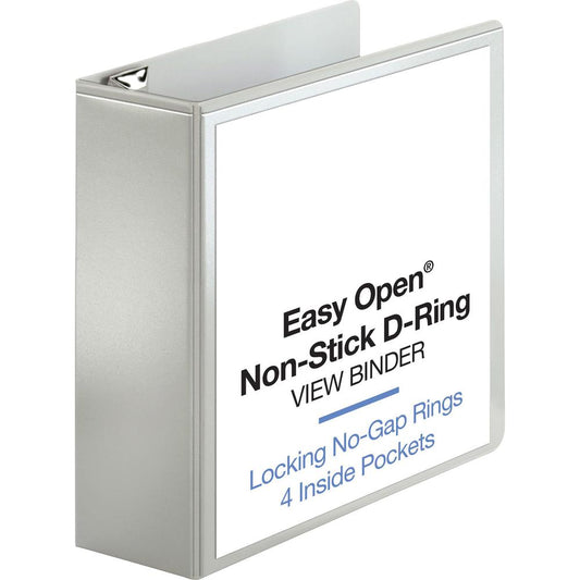 Business Source Locking D-Ring View Binder - 4" Binder Capacity - Letter - 8 1/2" x 11" Sheet Size - 775 Sheet Capacity - D-Ring Fastener(s) - 4 Inside Front & Back Pocket(s) - Polypropylene, Chipboar