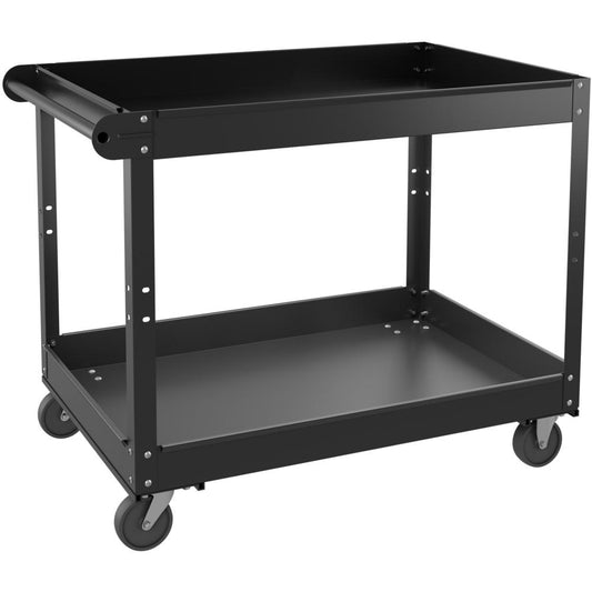 Lorell Utility Cart - 2 Shelf - 400 lb Capacity - Steel - 36" Length x 24" Width x 32" Height - Black - 1 Each