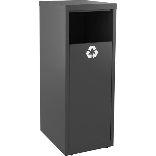 Lorell Recycling Tower - 10 gal Capacity - 40.2" Height x 18.6" Width - Charcoal Gray - 1 Each