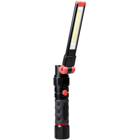 Dorcy Ultra HD Series Foldable Flashlight - LED - 500 lm Lumen - 3 x AAA - Battery - Impact Resistant, Water Resistant - Black, Red