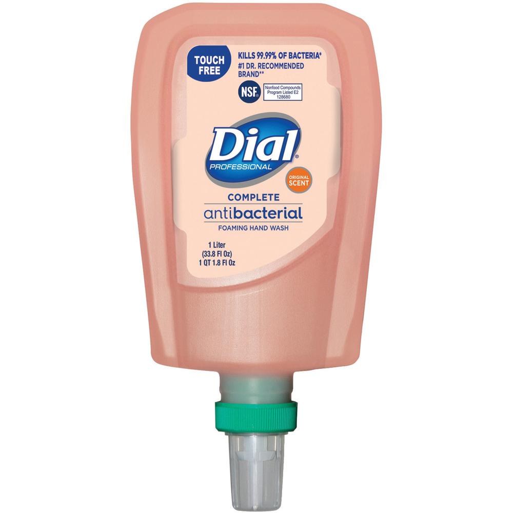 Dial Complete Antibacterial Foaming Hand Wash - FIT Universal Touch-Free - Original ScentFor - 33.8 fl oz (1000 mL) - Touchless Dispenser - Kill Germs - Hand - Moisturizing - Antibacterial - Peach - N