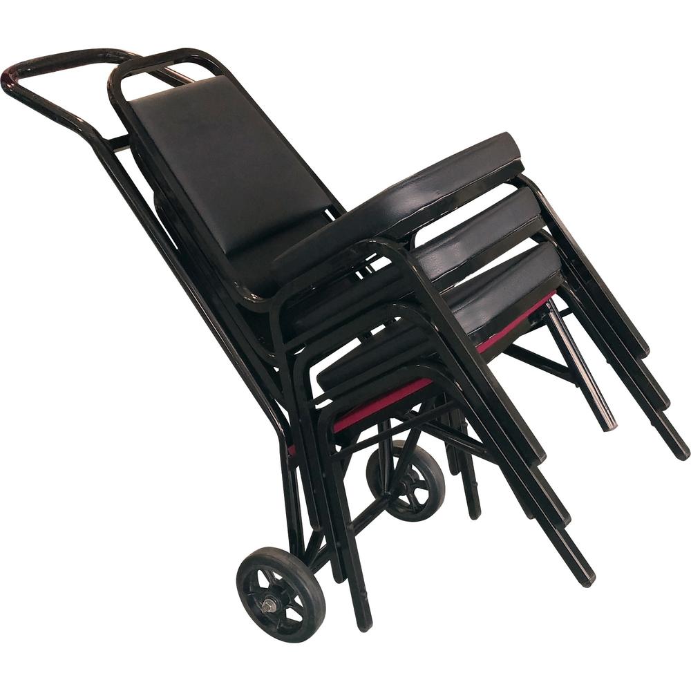 Holland Bar Stools Stacker Chair Dolly - 8" Caster Size - Hard Rubber, Steel - x 20" Width x 29" Depth x 47" Height - Black - 1 Each