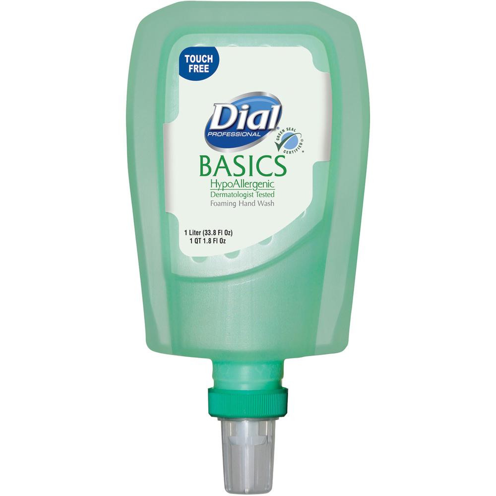 Dial FIT Refill Basics Foam Handwash - Honeysuckle ScentFor - 33.8 fl oz (1000 mL) - Hand - Moisturizing - Antibacterial - Green - 3 / Carton