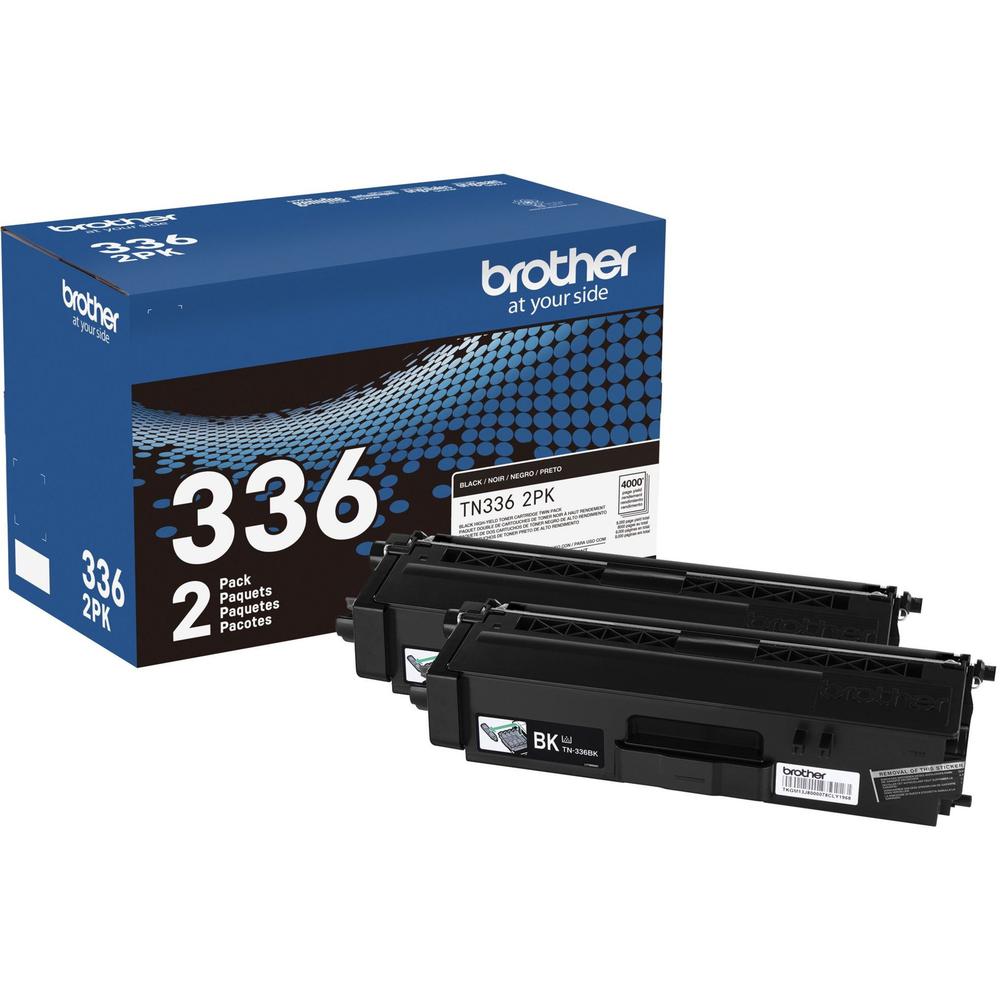 Brother TN336 Original High Yield Laser Toner Cartridge - Twin-pack - Black - 2 / Box - 4000 Pages Black (Per Cartridge)