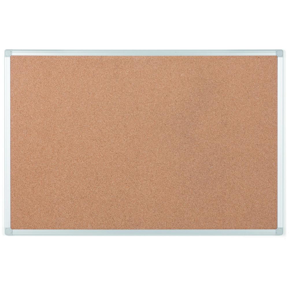 Bi-silque Ayda Cork Bulletin Board - 0.50" Height x 18" Width x 24" Depth - Cork Surface - Self-healing, Durable, Resilient, Heavy-gauge - Aluminum Frame - 1 Each