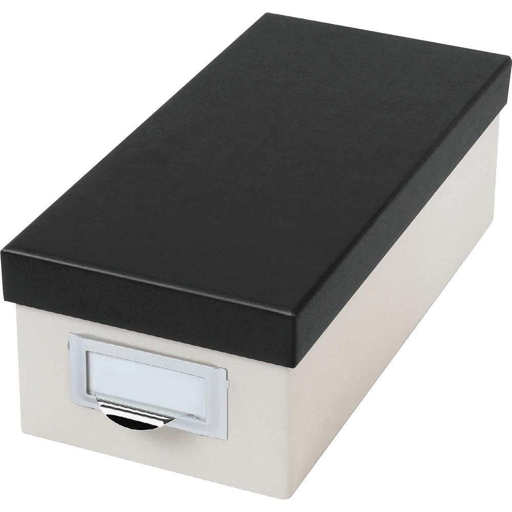 Oxford 3x5 Index Card Storage Box - External Dimensions: 11.5" Length x 5.5" Width x 3.9" Height - Media Size Supported: 3" x 5" - 1000 x Index Card (3" x 5") - Black, Marble White - For Index Card, N