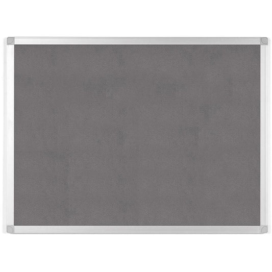 Bi-silque Ayda Fabric 24"W Bulletin Board - Gray Fabric Surface - Robust, Tackable, Sleek Style - 1 Each - 0.5" x 24"