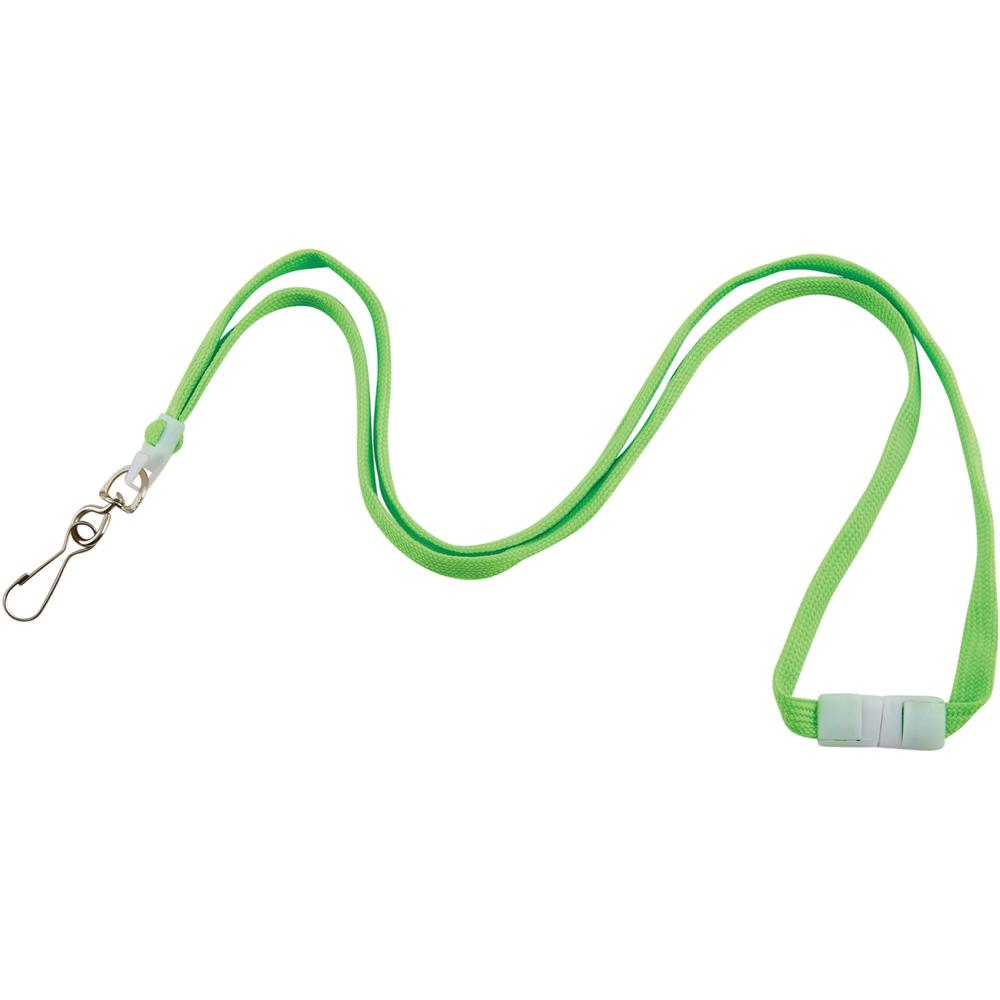 Advantus Neon Breakaway Lanyard - 12 / Pack - 0.5" Width x 36" Length - Neon Green