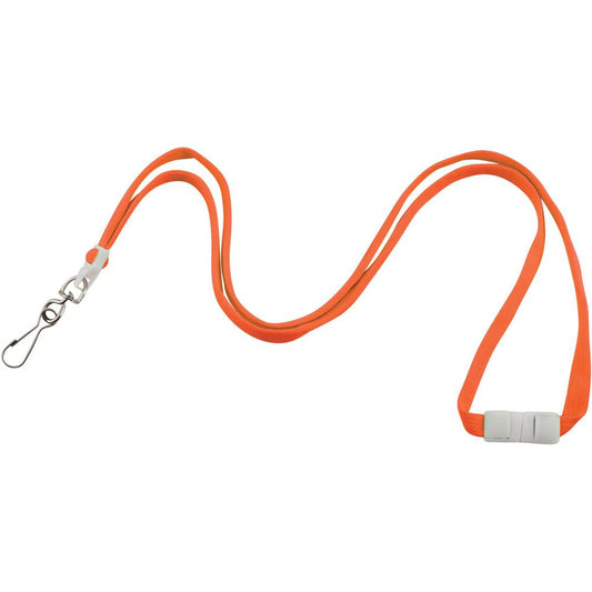 Advantus Neon Breakaway Lanyard - 12 / Pack - 0.5" Width x 36" Length - Neon Orange