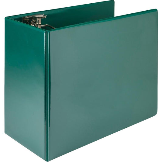 Samsill Nonstick 6" Locking D-Ring View Binder - 6" Binder Capacity - 1225 Sheet Capacity - 3 x D-Ring Fastener(s) - 2 Internal Pocket(s) - Green - 2.73 lb - Recycled - Lockable, Non-stick, Concealed