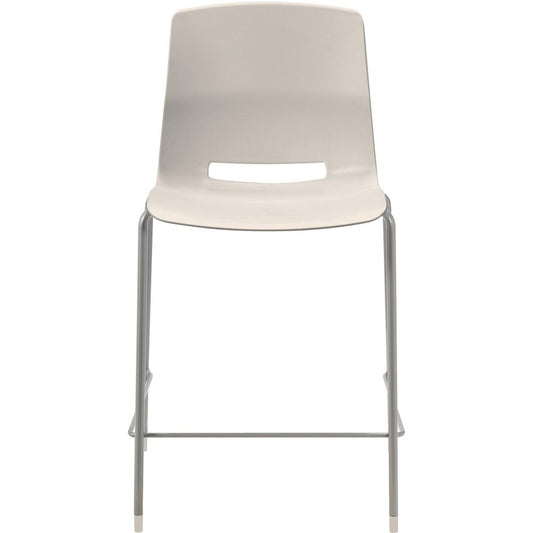 KFI Swey Collection 25" Multipurpose Stool - Moonbeam Polypropylene Seat - Moonbeam Polypropylene Back - Silver Steel Frame - Four-legged Base - 1 Each