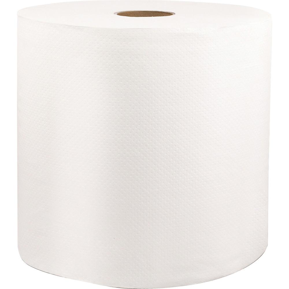 Livi VPG Select 46528 Hard Wound Roll Towel - 1 Ply - 8" x 1000 ft - 1.70" Core - White - Fiber - Strong, Absorbent - For Bathroom - 6 / Carton