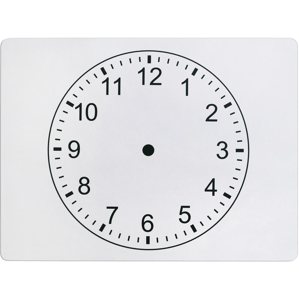 Pacon Clockface 2-sided Whiteboard - 9" (0.8 ft) Width x 12" (1 ft) Height - White Melamine Surface - Rectangle - 25 / Pack