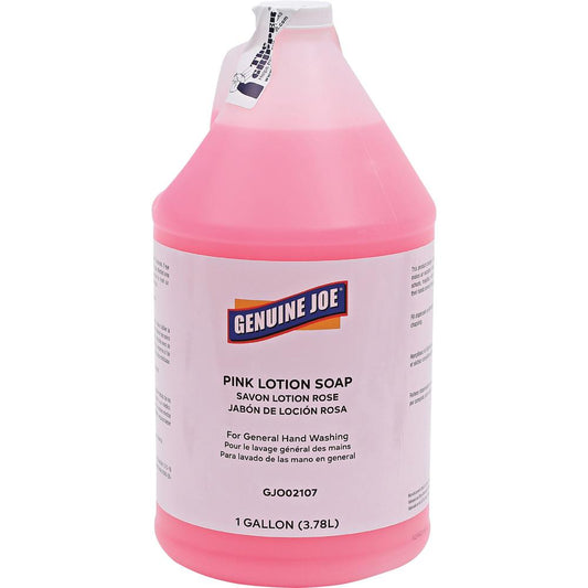 Genuine Joe Pink Lotion Soap - 1 gal (3.8 L) - Hand, Skin - Pink - Rich Lather - 4 / Carton