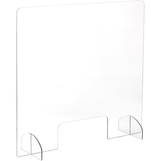 Safco Portable Freestanding Acrylic Sneeze Guard - 30" Width x 8" Depth x 28" Height - 1 Each - Clear, Transparent - Acrylic