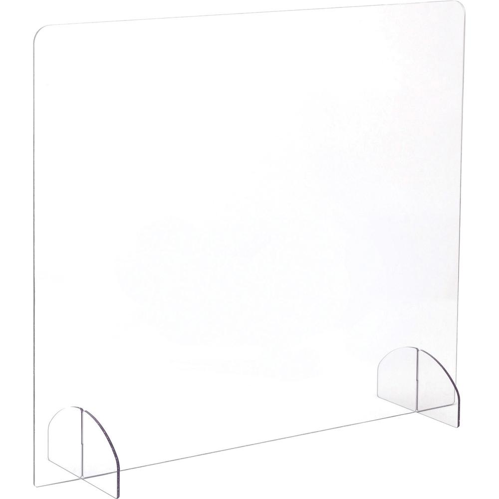 Safco Portable Freestanding Acrylic Sneeze Guard - 29.5" Width x 8" Depth x 23.5" Height - 1 Each - Clear, Transparent - Acrylic