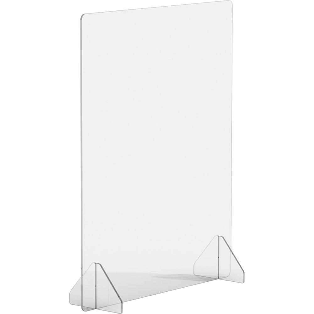 Lorell Social Distancing Barrier - 24" Width x 7" Depth x 30" Height - 1 Each - Clear - Acrylic