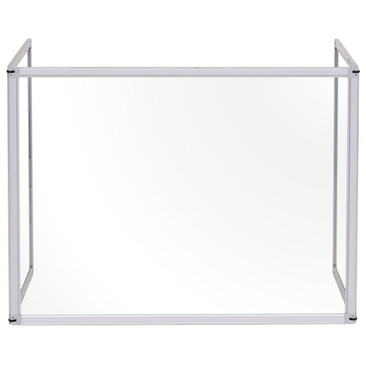 Bi-silque Desktop Divider Glass Barrier - 47.2" Width x 0.5" Depth x 35.4" Height x 40.9" Length - 1 Each - Aluminum - Glass